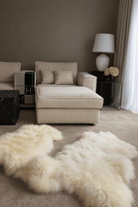 XXXL 130-140 cm 2er Set!  Natur Schaffelle – Ökologisch gegerbt, Naturweiß