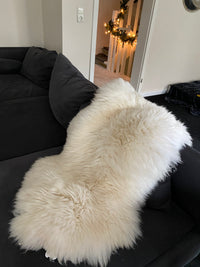 Natur Schaffell – Ökologisch gegerbt, XL, Naturweiß