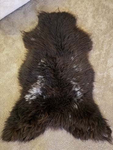 Schaffell langhaar naturbraun Öko XXL 130cm