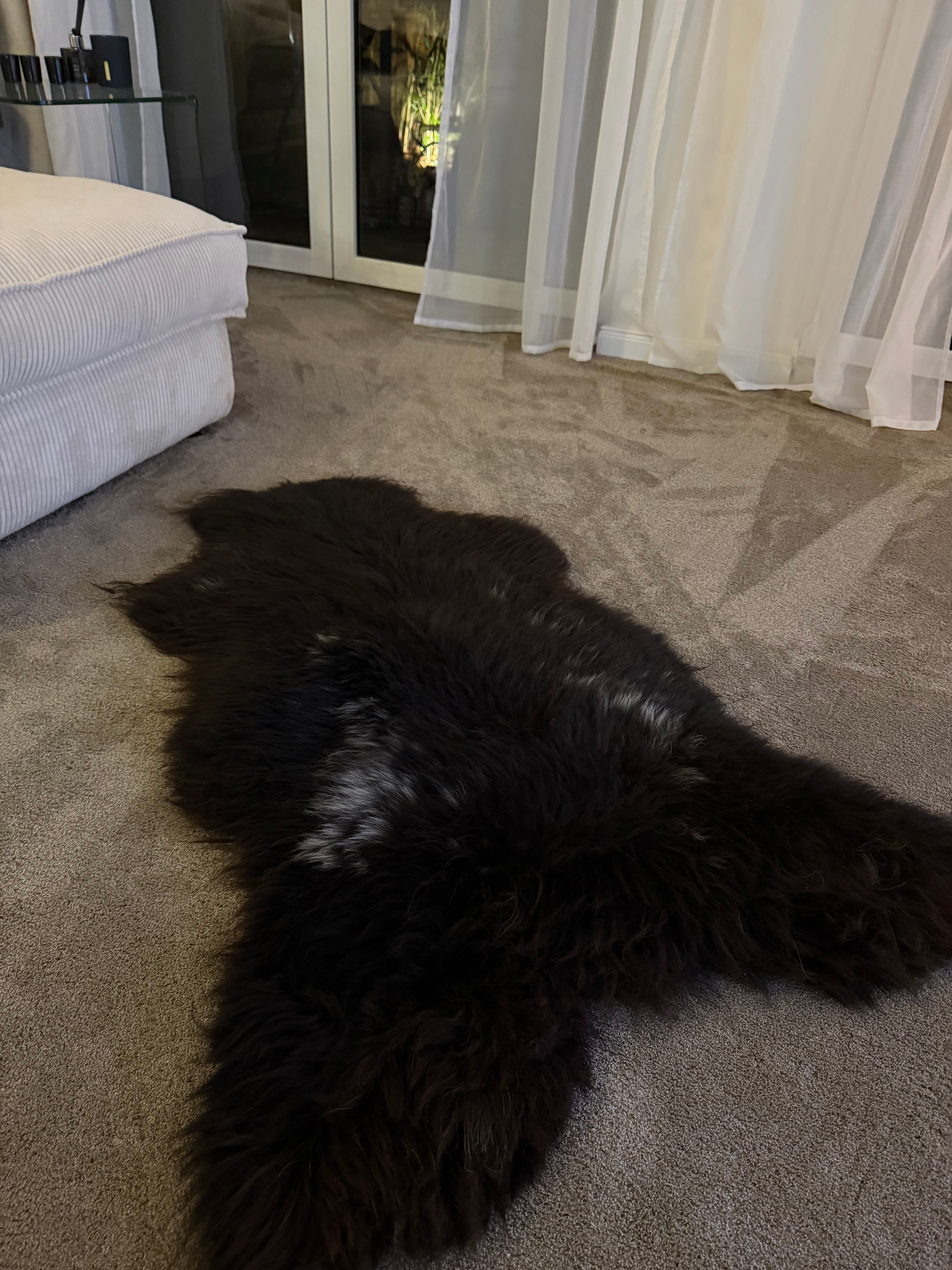 Schaffell langhaar naturbraun Öko XXL 130cm