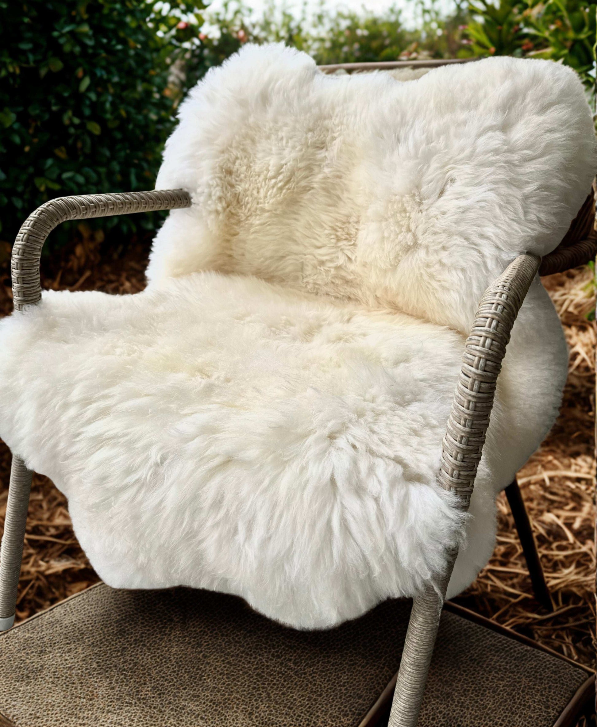 Natur Schaffell – Ökologisch gegerbt, XL, Naturweiß