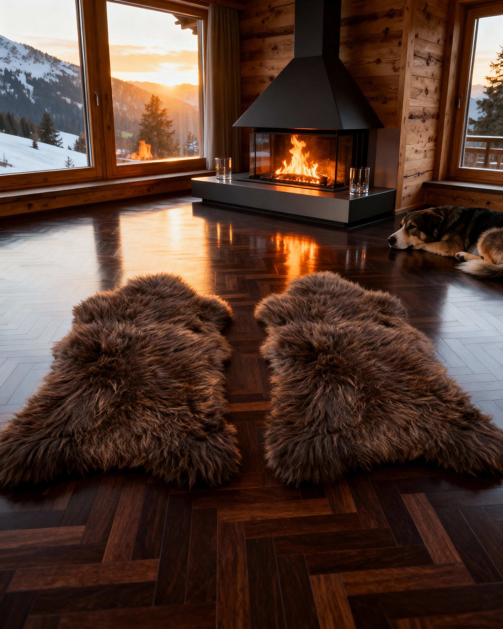 XXXL 130-140 cm 2er Set!  Natur Schaffelle – Ökologisch gegerbt, Naturbraun