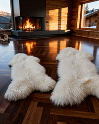 2er Set Natur Schaffelle – Ökologisch gegerbt, XL, Naturweiß , 120x80cm