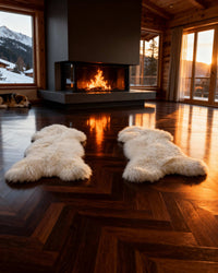 2er Set Natur Schaffelle – Ökologisch gegerbt, XL, Naturweiß , 120x80cm